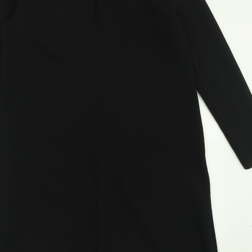 New Look Womens Black Floral Polyester A-Line Size 10 Crew Neck Pullover