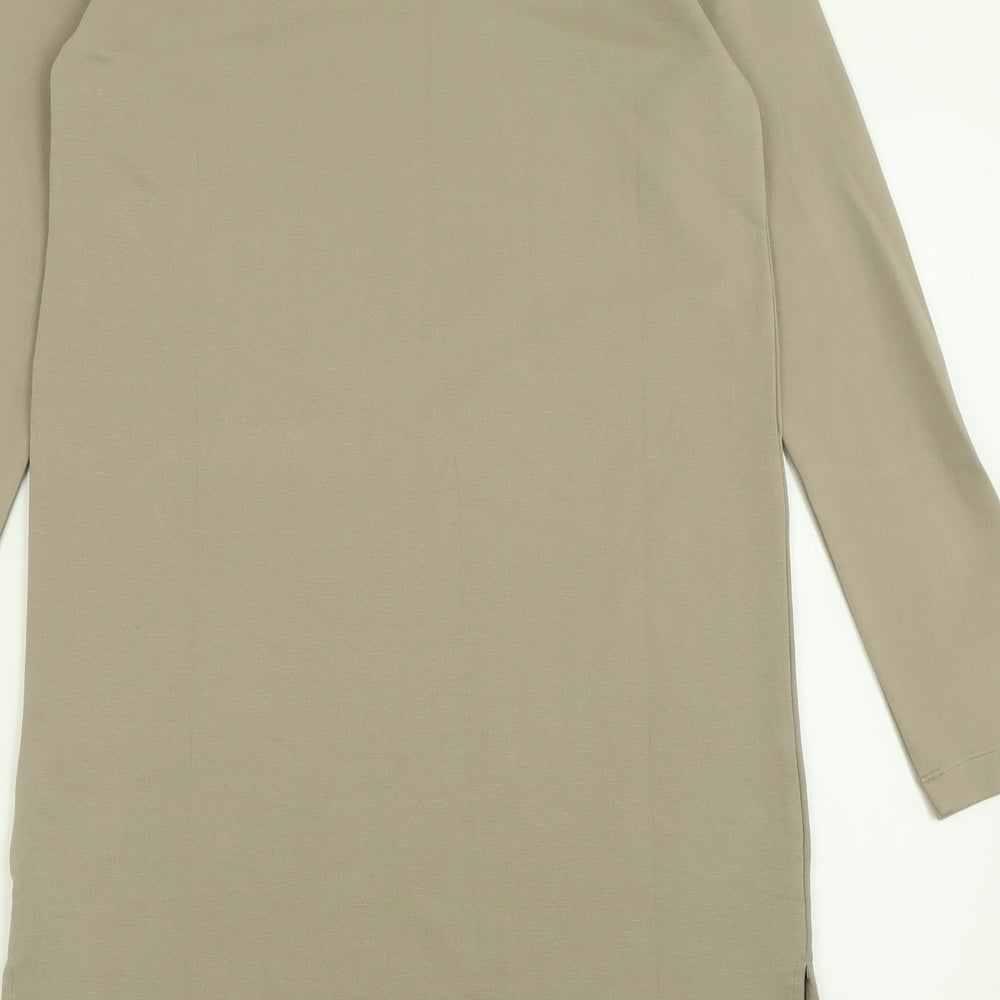 H&M Womens Green Viscose Jumper Dress Size XS Crew Neck Pullover