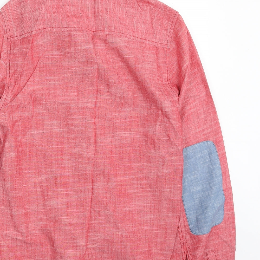 Topman Mens Pink Cotton Button-Up Size XS Collared Button
