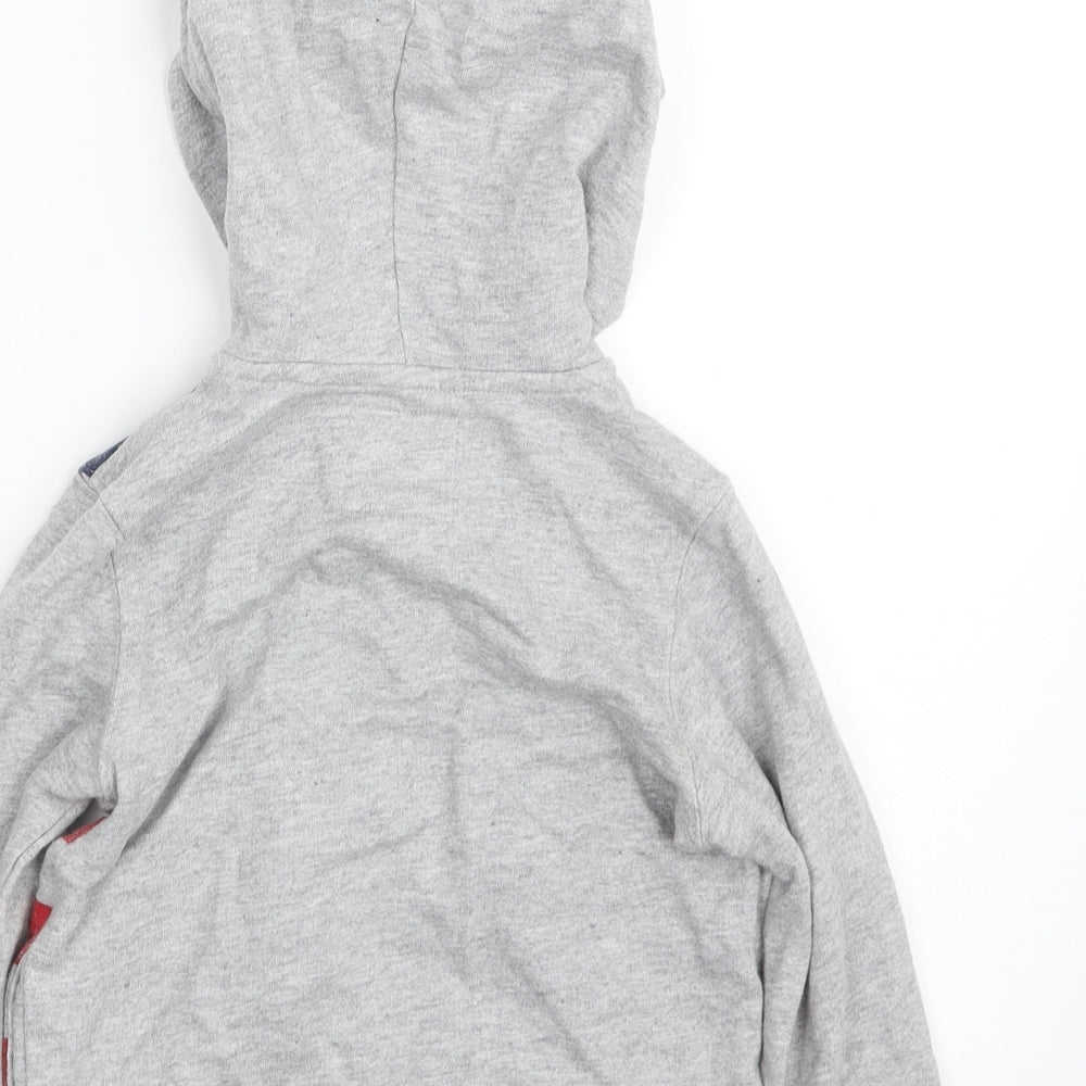 OshKosh B’gosh Boys Grey Striped 100% Cotton Full Zip Hoodie Size 2 Years Zip - The American Flag
