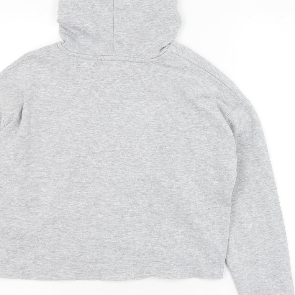 New Look Girls Grey Cotton Pullover Hoodie Size 12-13 Years Pullover - Maybe Later