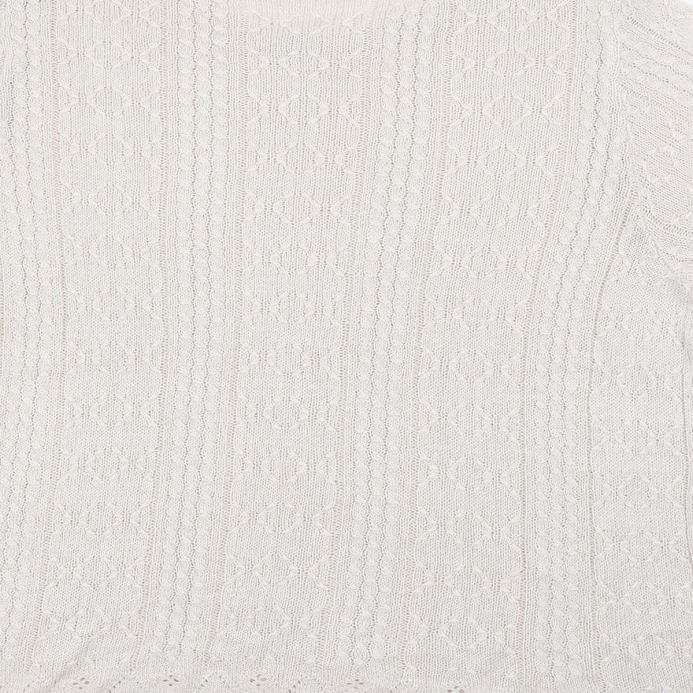 Berkertex Womens Beige Crew Neck Acrylic Pullover Jumper Size 18