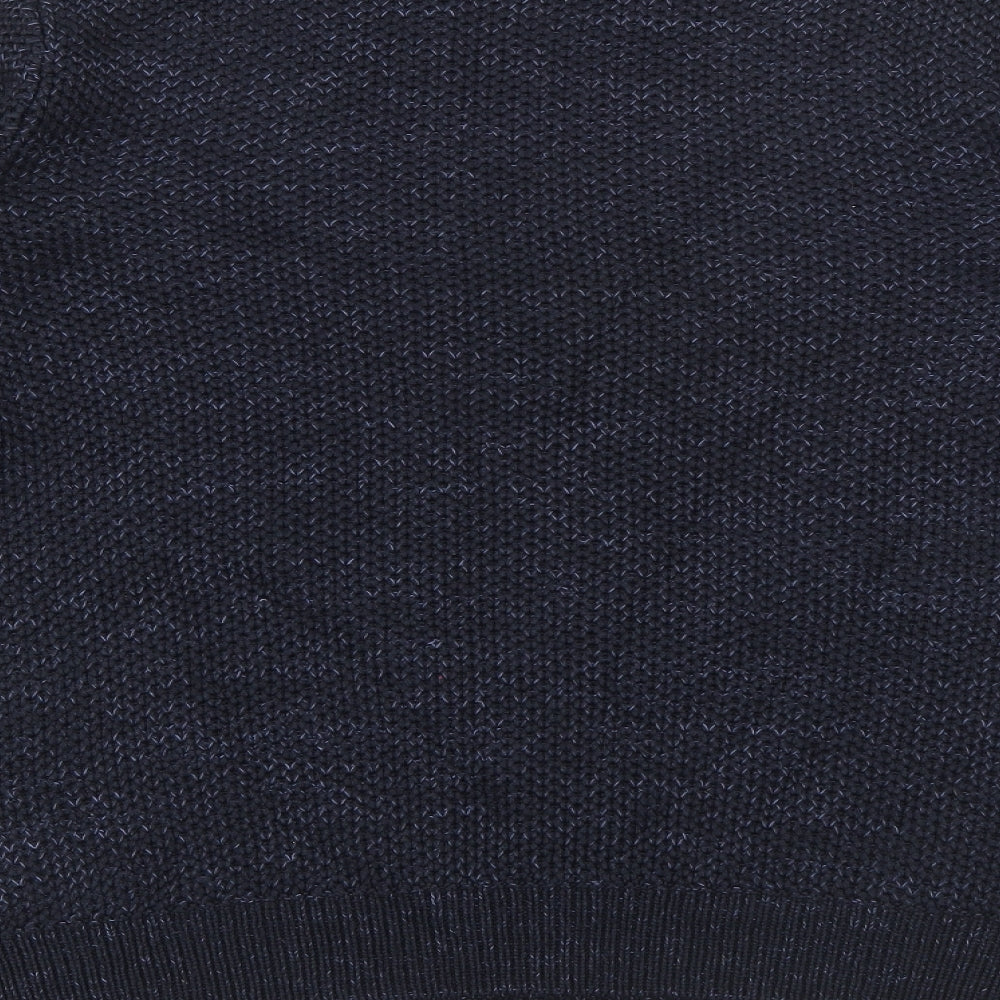 George Mens Blue Crew Neck Acrylic Pullover Jumper Size M