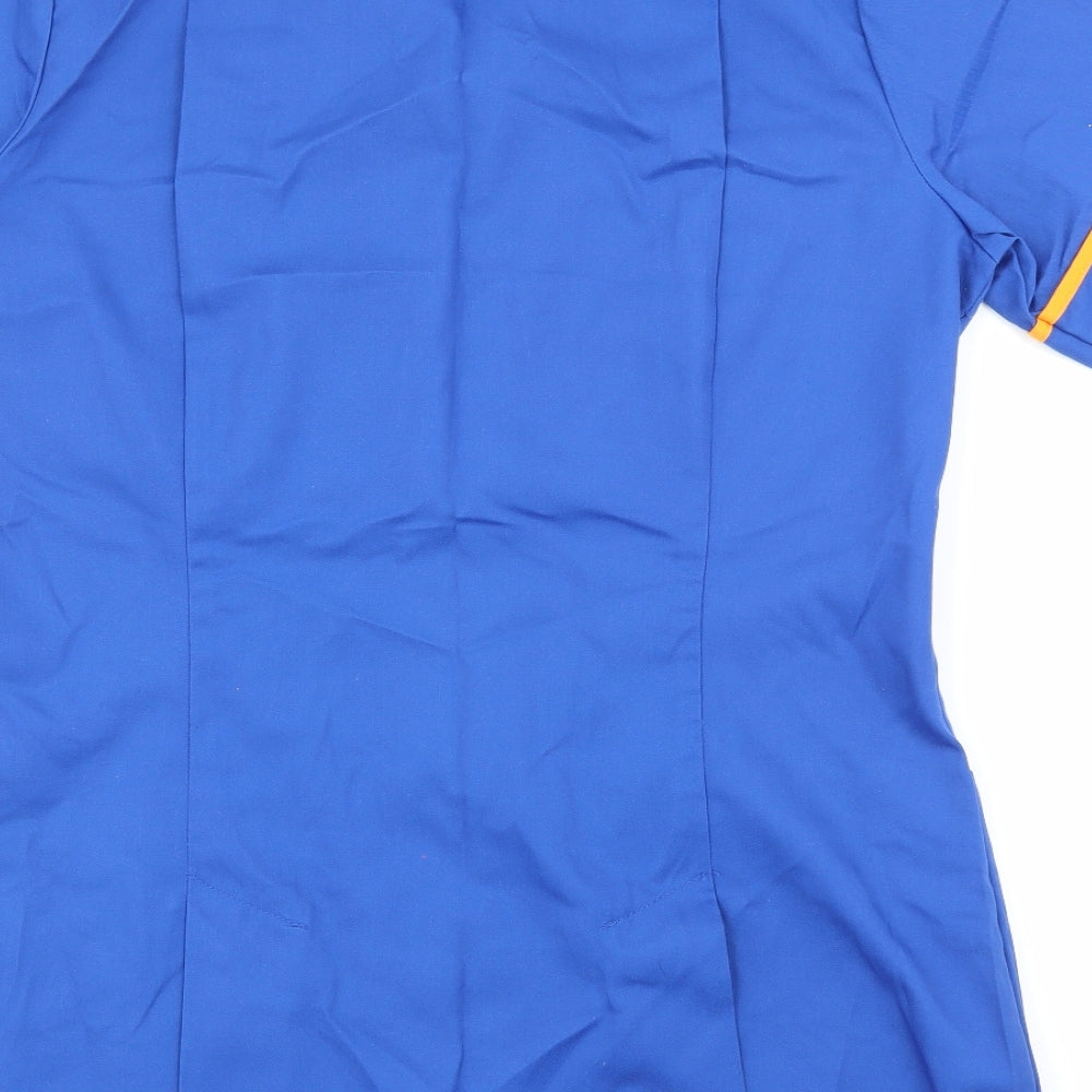 Dimensions Womens Blue Cotton Tunic T-Shirt Size 10 Collared
