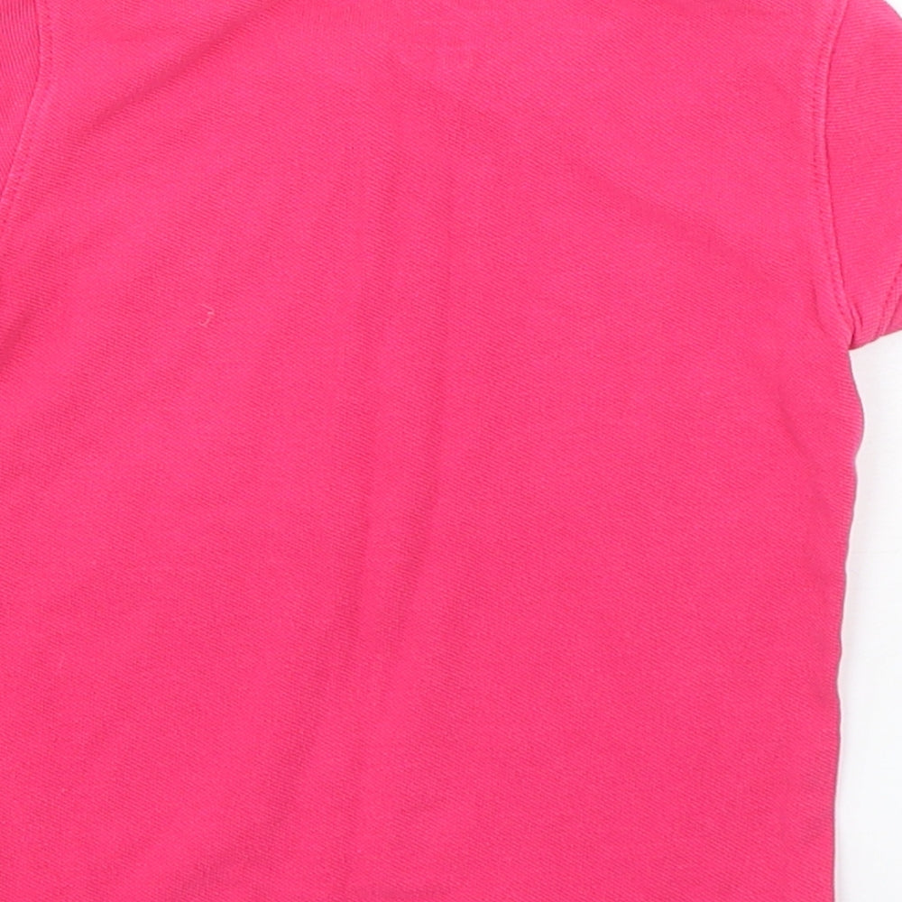 Nautica Girls Pink Cotton Basic Polo Size 4 Years Collared Pullover