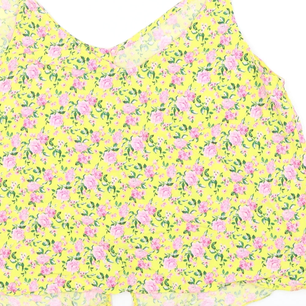 Papaya Womens Multicoloured Floral Viscose Basic Tank Size 16 V-Neck