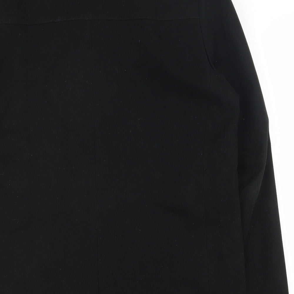 NEXT Womens Black Overcoat Coat Size S Button