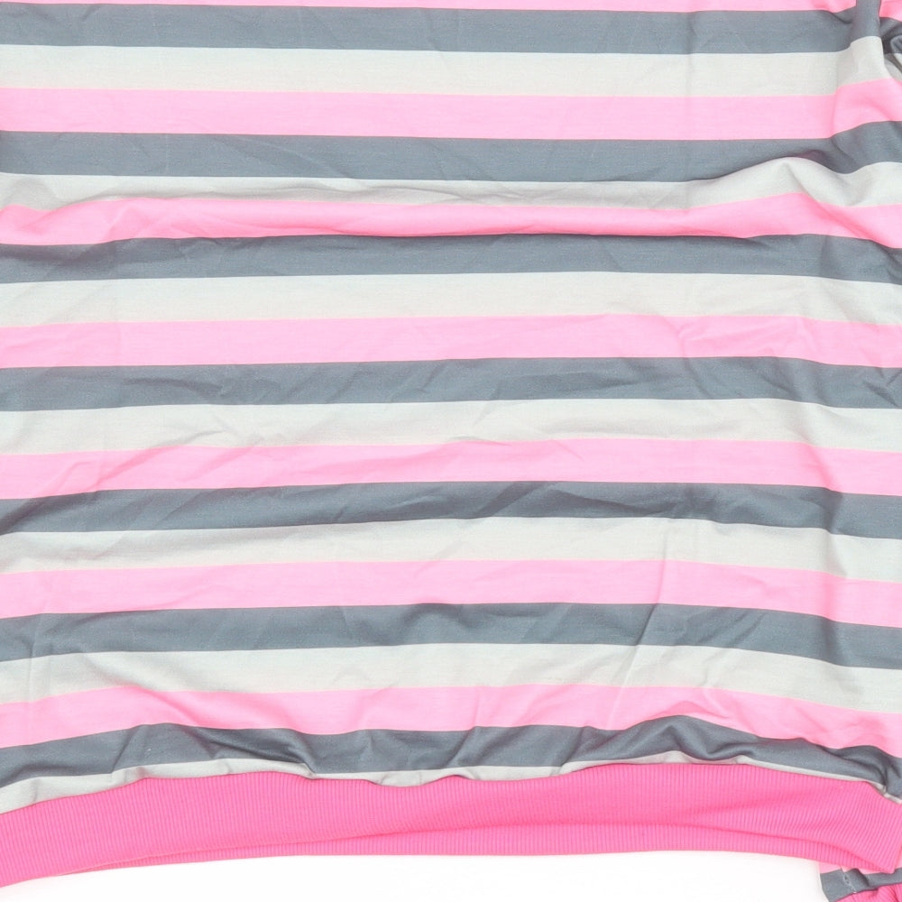 SheIn Womens Grey Striped Polyester Pullover Sweatshirt Size 2XL Pullover
