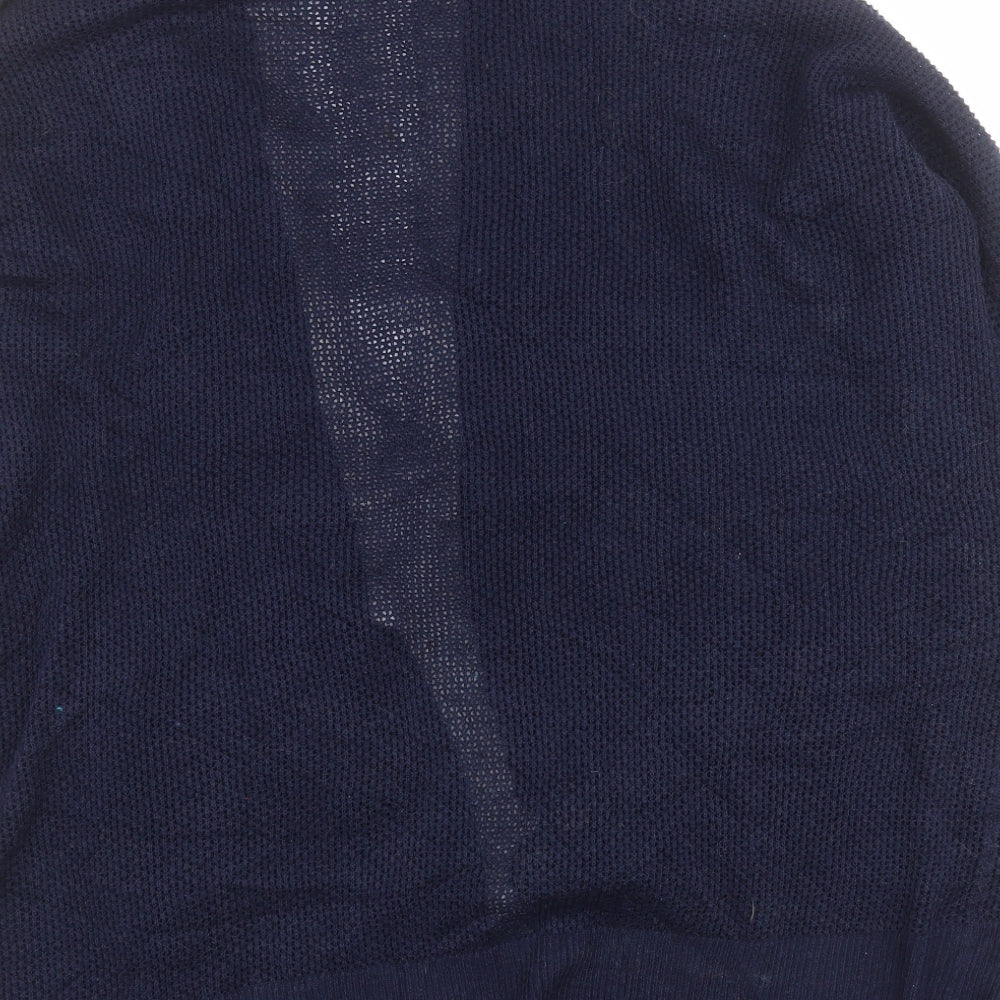 Retrology Womens Blue V-Neck Acrylic Cardigan Jumper Size L