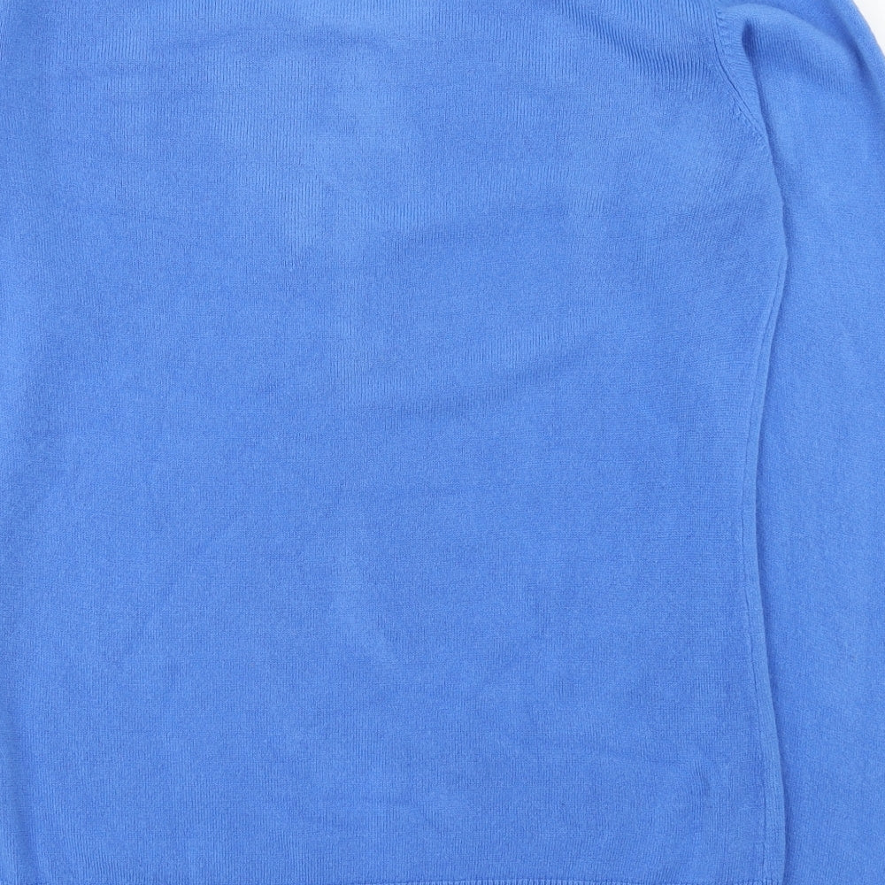 Paramour Womens Blue Round Neck Acrylic Pullover Jumper Size L