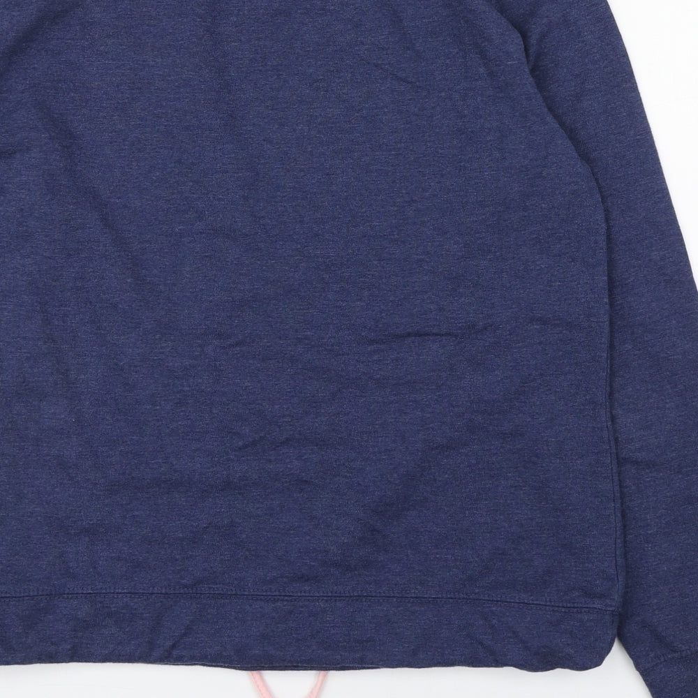 John Baner Womens Blue Round Neck Cotton Pullover Jumper Size 10