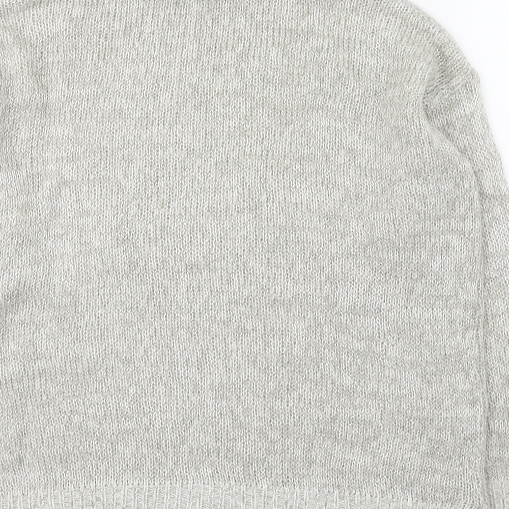 New Look Womens Grey High Neck Acrylic Pullover Jumper Size S