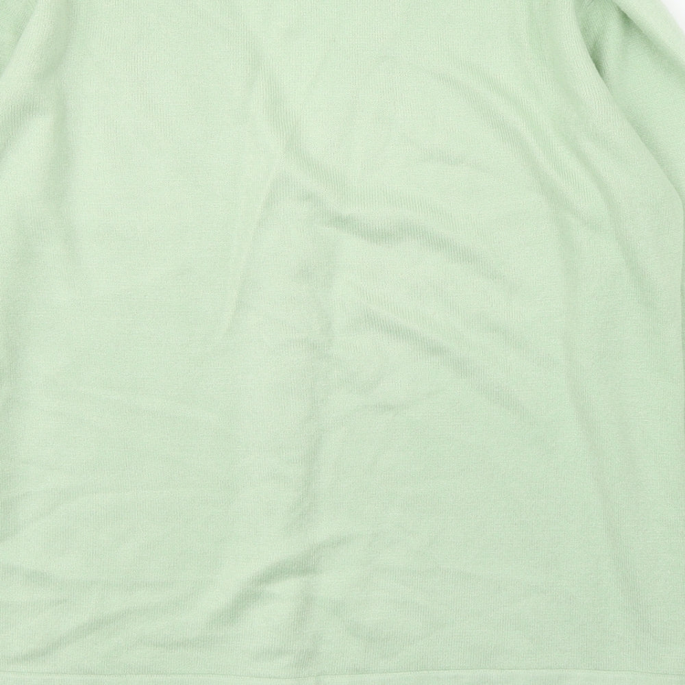 Lauren Taylor Womens Green V-Neck Acrylic Cardigan Jumper Size S