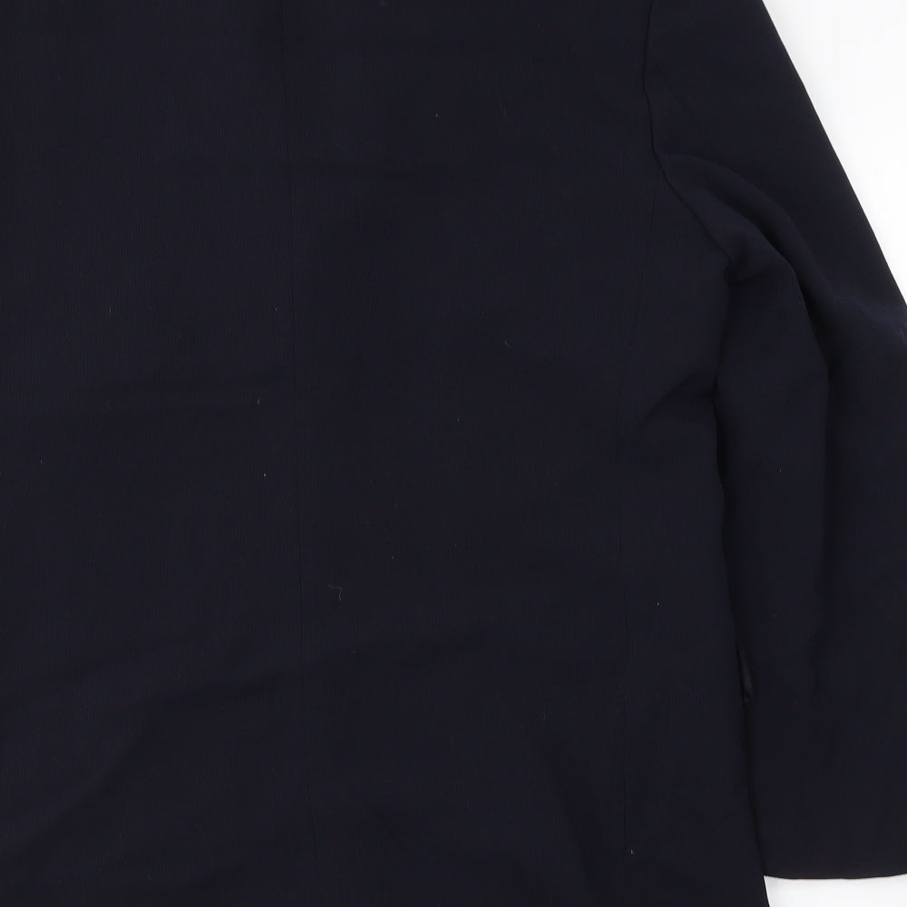 REMUS Mens Black Polyester Jacket Suit Jacket Size L