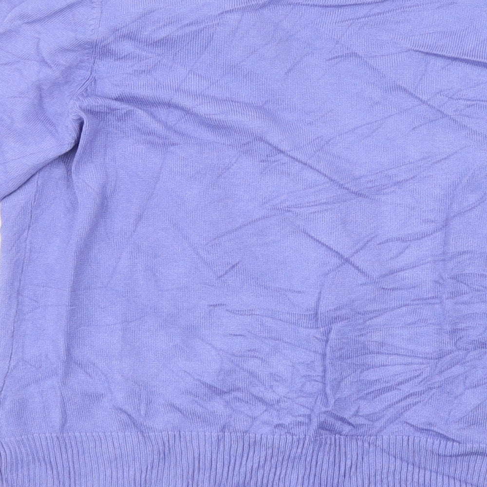 Sarah Hamilton Womens Purple V-Neck Viscose Cardigan Jumper Size M