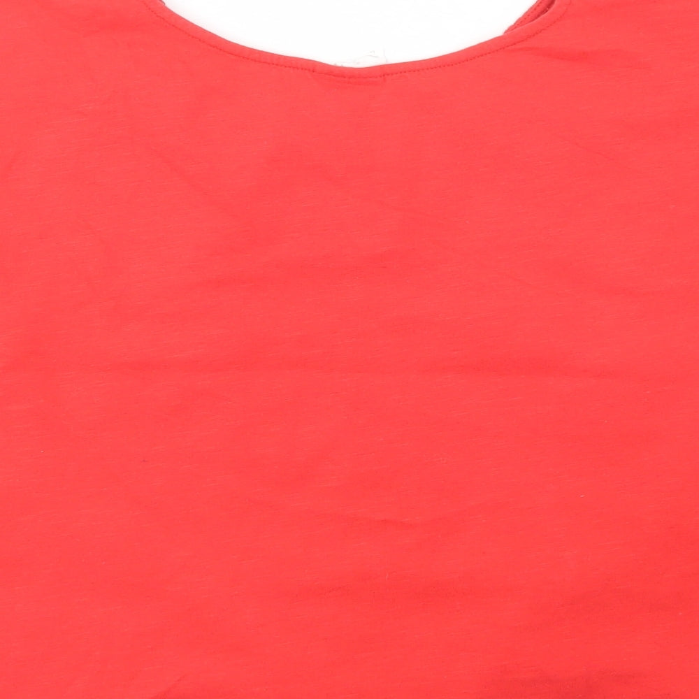 Zara Girls Red Cotton Pullover Blouse Size 10 Years Crew Neck Pullover