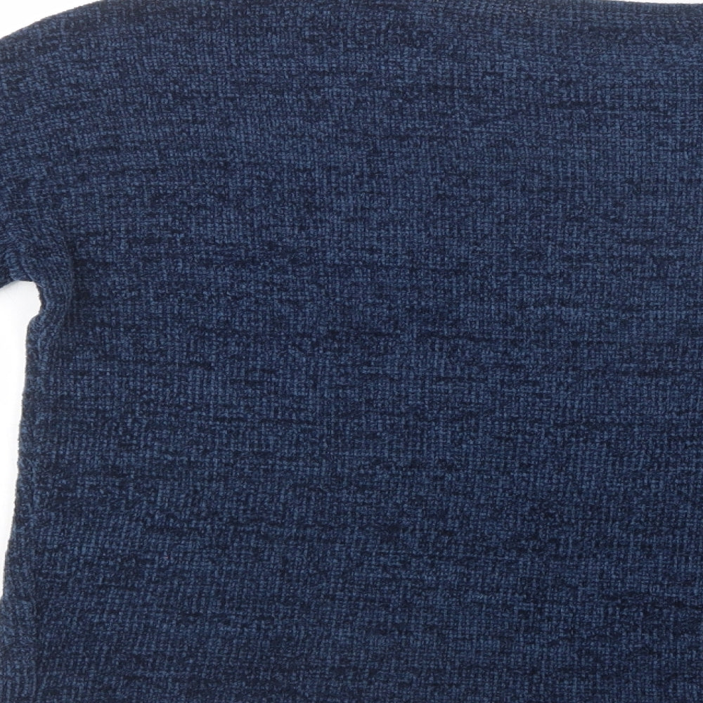 Ty Womens Blue Boat Neck Acrylic Pullover Jumper Size 8