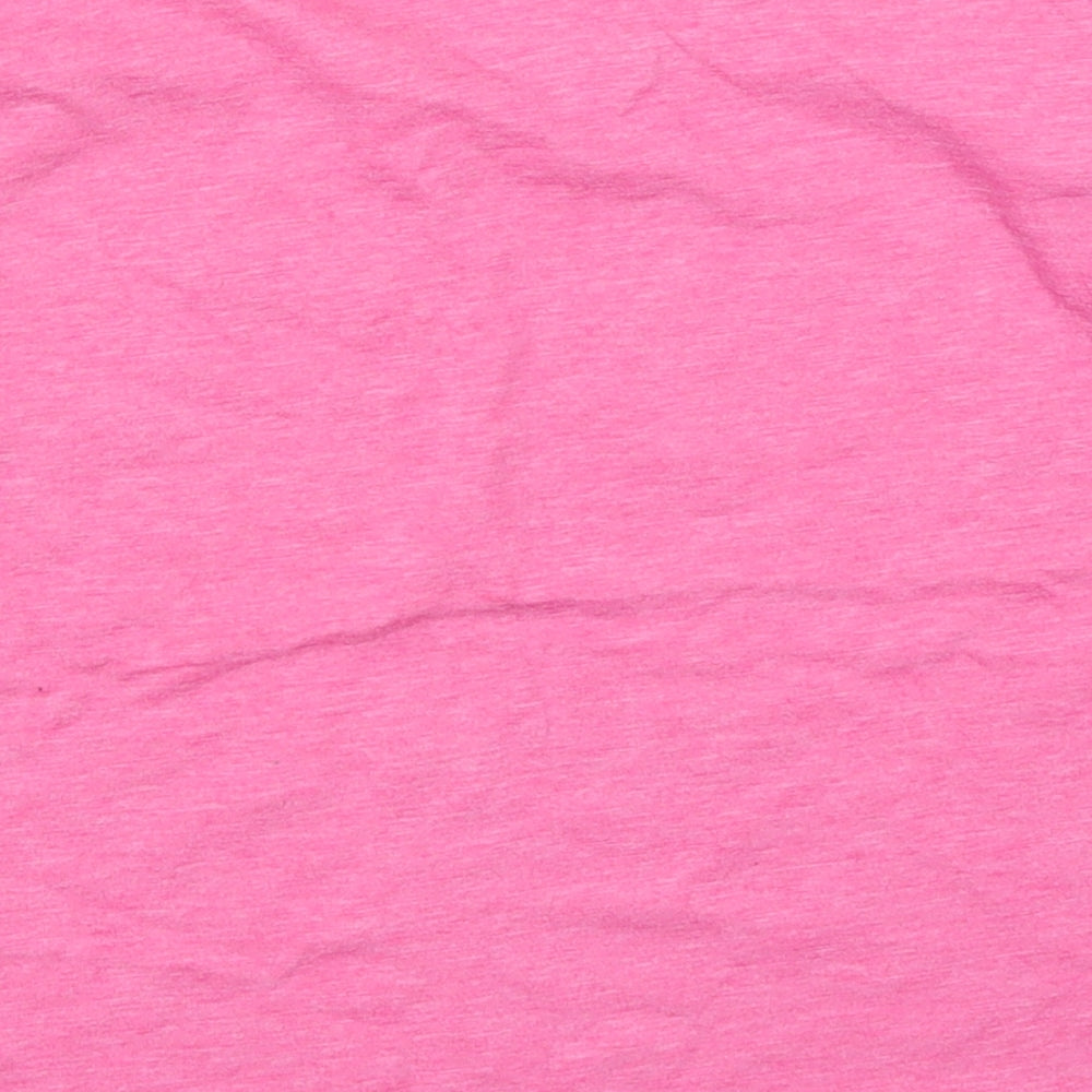Dunnes Girls Pink Cotton Cropped T-Shirt Size 7 Years Crew Neck Pullover - Chest Pocket