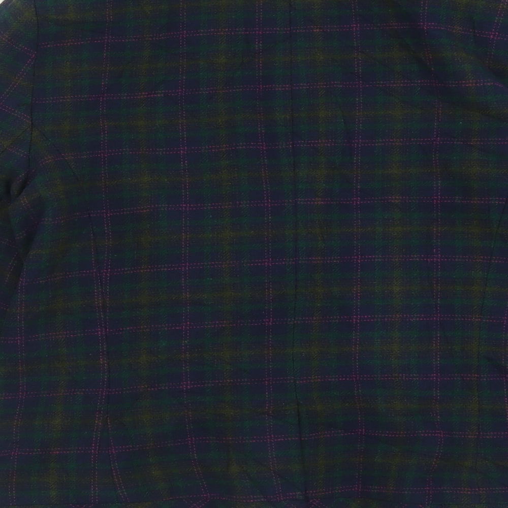 Atmosphere Womens Black Plaid Jacket Size 12 Button