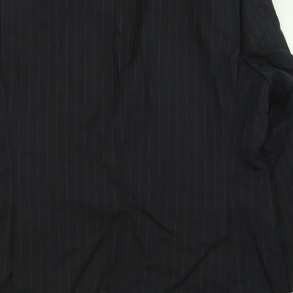Marks & Spencer Mens Black Striped Wool Jacket Suit Jacket Size 42