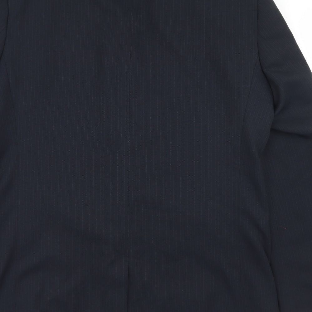 Taylor & Wright Mens Black Striped Polyester Jacket Blazer Size 42