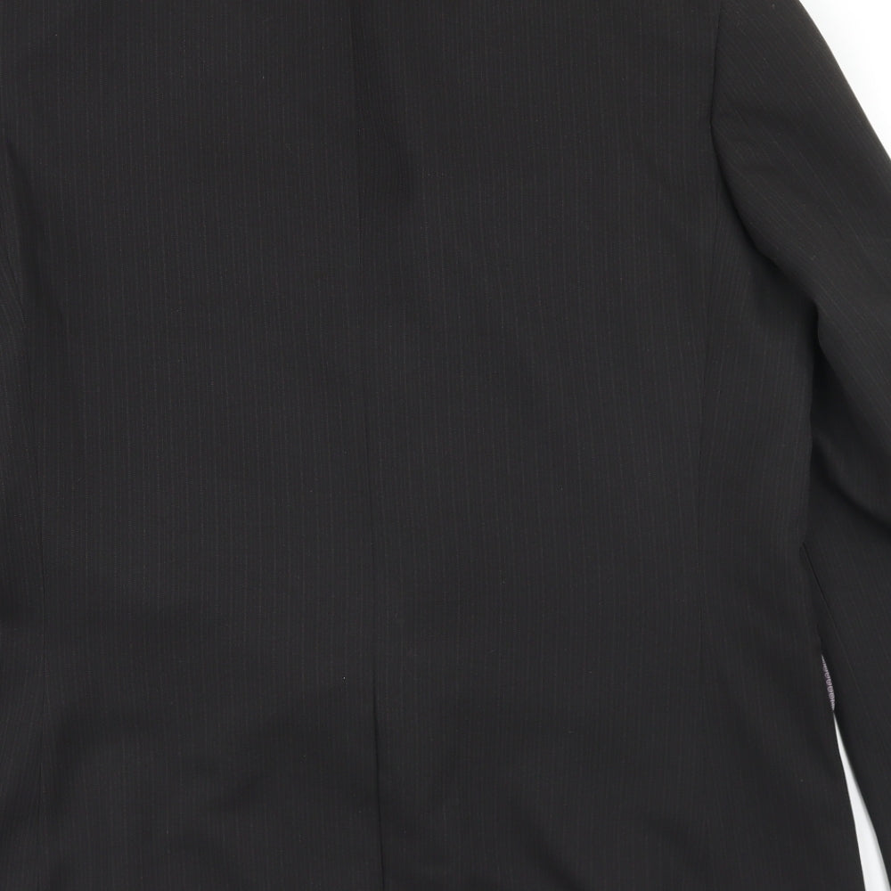 Taylor & Wright Mens Black Striped Polyester Jacket Blazer Size 42