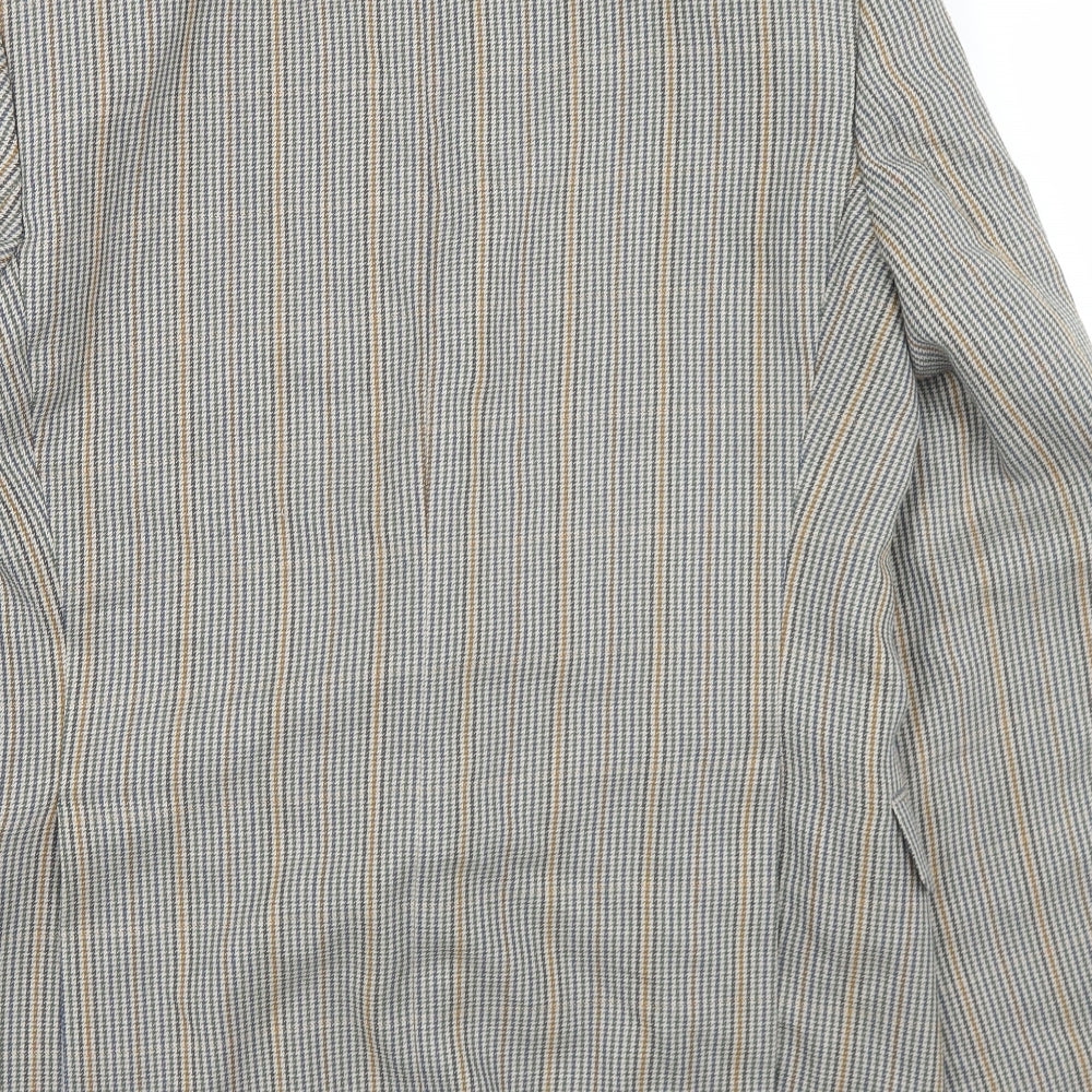 Man International Mens Multicoloured Houndstooth Polyester Jacket Blazer Size 36