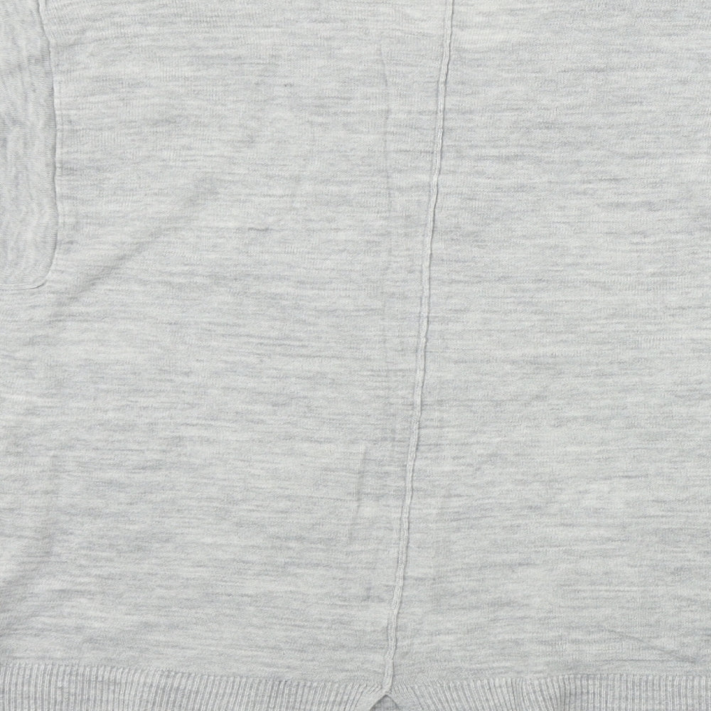 Per Una Womens Grey V-Neck Acrylic Pullover Jumper Size 20