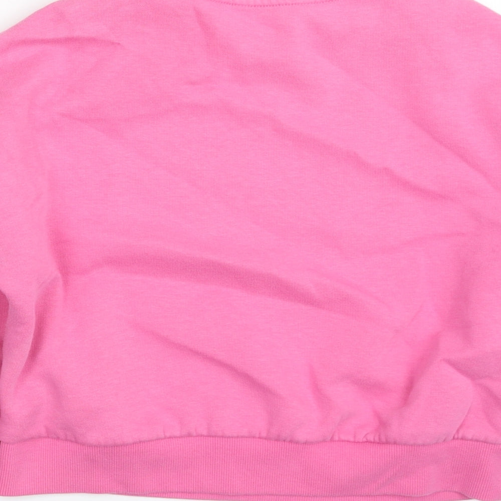 Marks & Spencer Girls Pink Cotton Pullover Sweatshirt Size 9-10 Years Pullover - Positive State of Mind