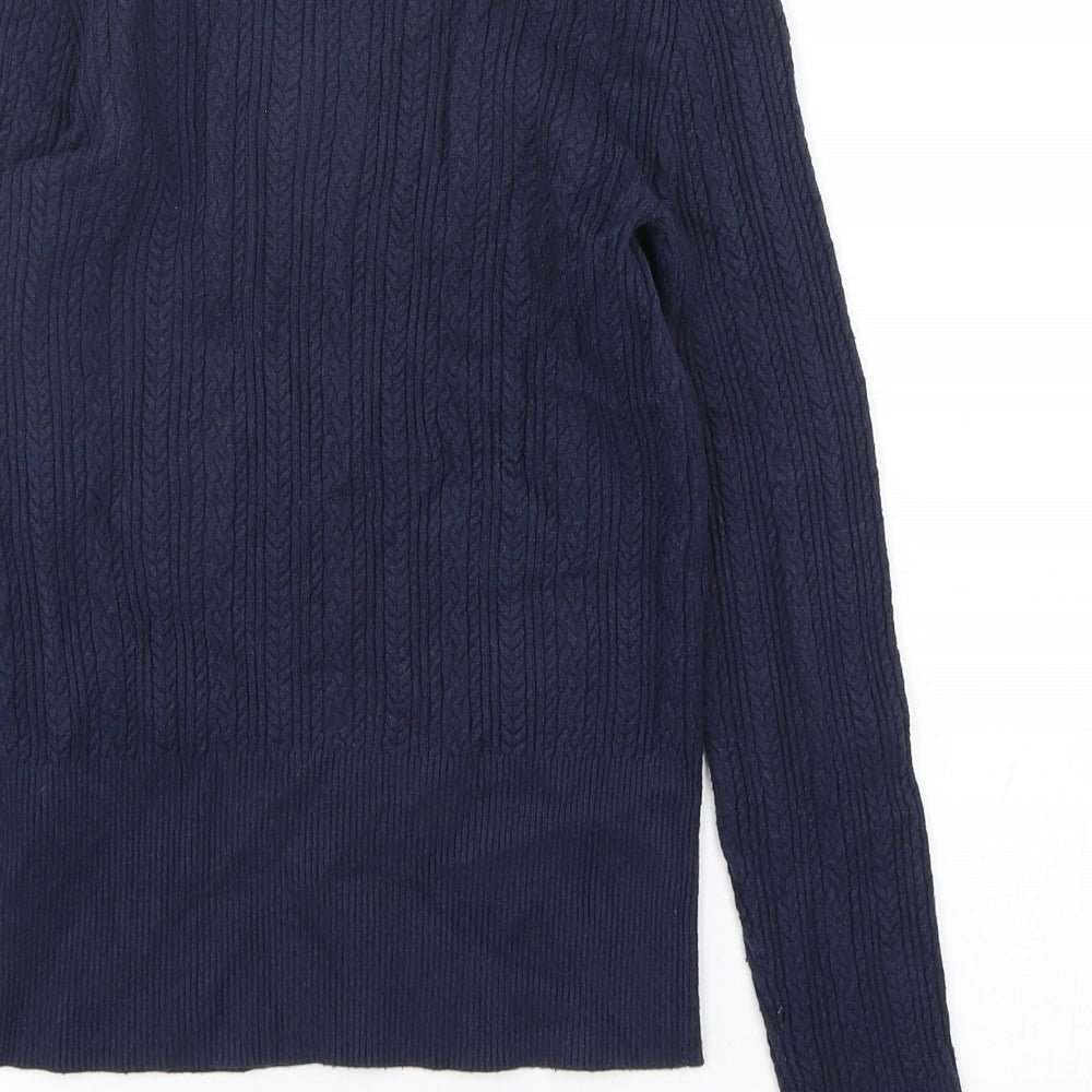 Marks & Spencer Womens Blue Round Neck Viscose Pullover Jumper Size 6