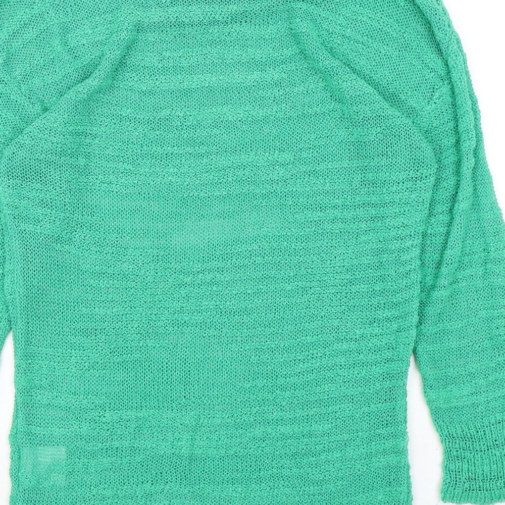 Paramour Womens Green Round Neck Acrylic Pullover Jumper Size S