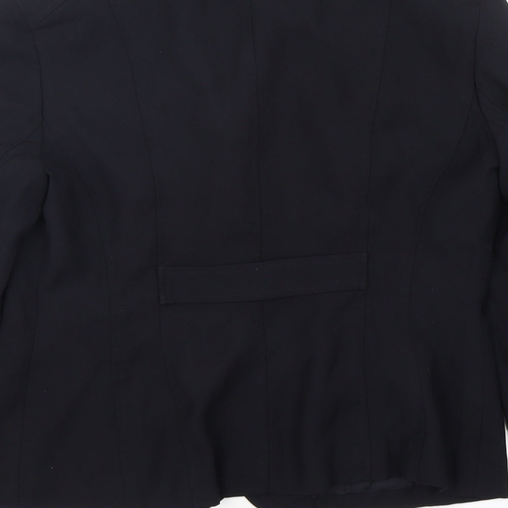 Anne Klein Womens Black Polyester Jacket Blazer Size 8