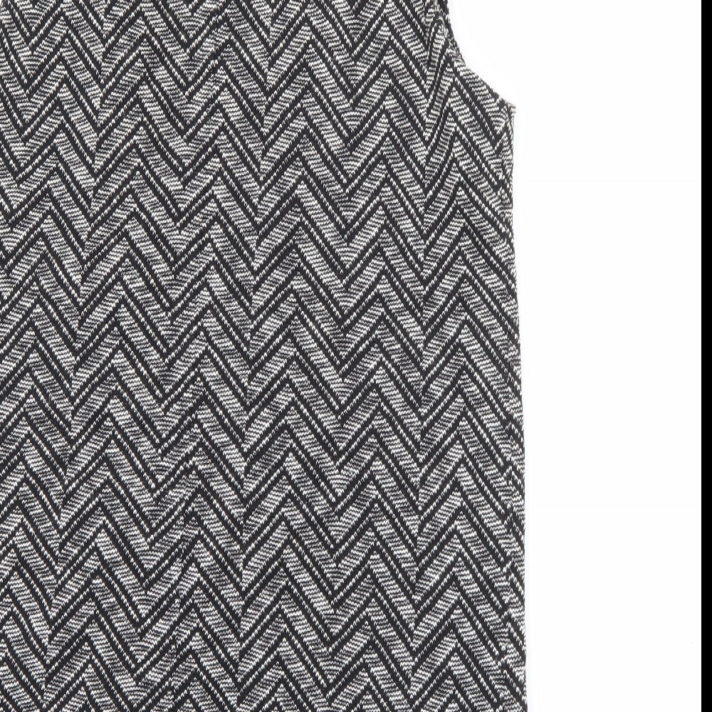 George Womens Black Geometric Gilet Jacket Size 12