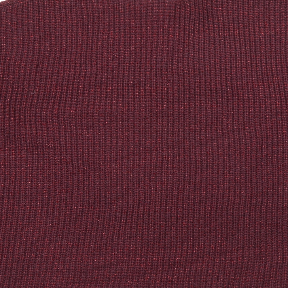 Pep & Co Womens Purple V-Neck Acrylic Pullover Jumper Size 14