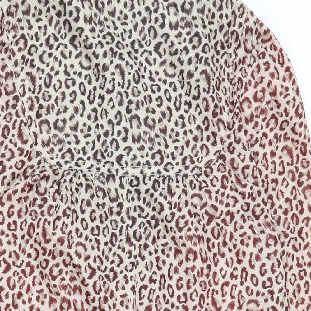 New Look Womens Multicoloured Animal Print Jacket Coat Size 12 Zip