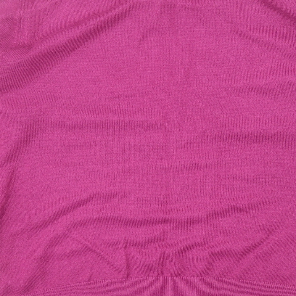 Marks and Spencer Womens Purple Round Neck Acrylic Pullover Jumper Size 12