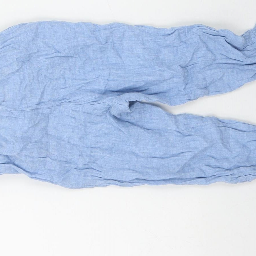 H&M Girls Blue Cotton Jogger Trousers Size 2 Years Regular Pullover