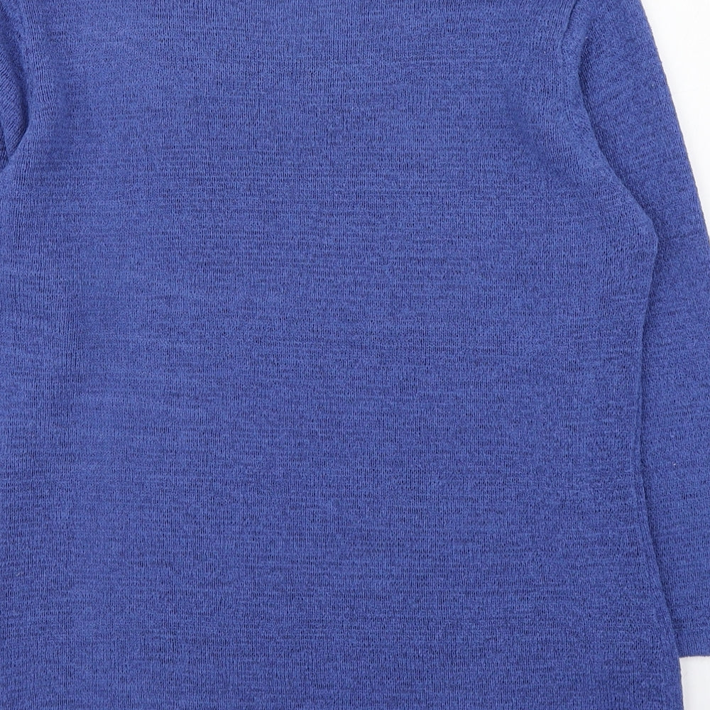 Bonmarché Womens Blue Scoop Neck Acrylic Pullover Jumper Size S