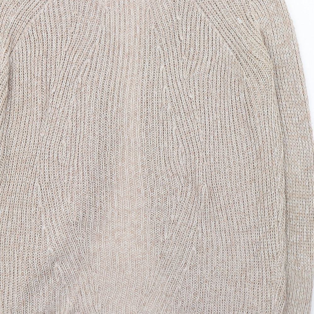 Select Womens Beige V-Neck Polyester Cardigan Jumper Size S