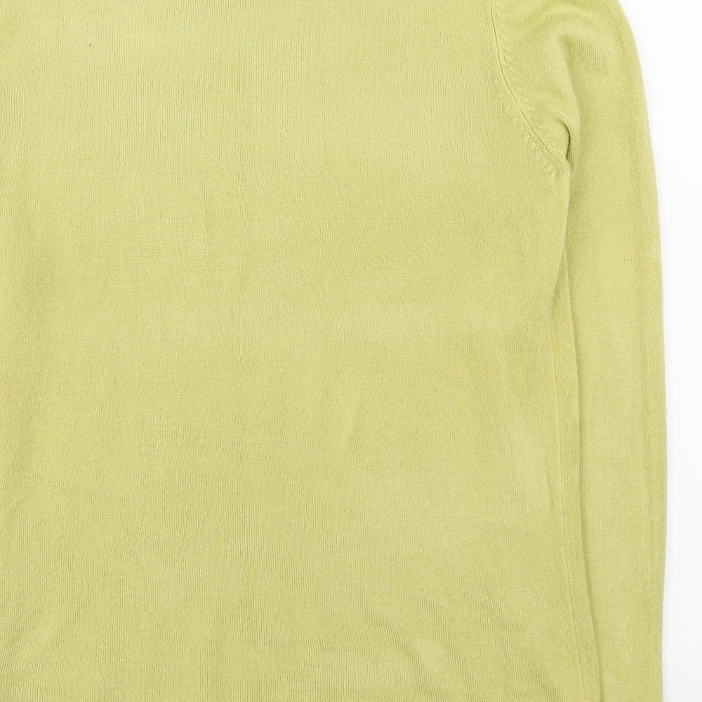 Bonmarché Womens Green High Neck Acrylic Pullover Jumper Size S