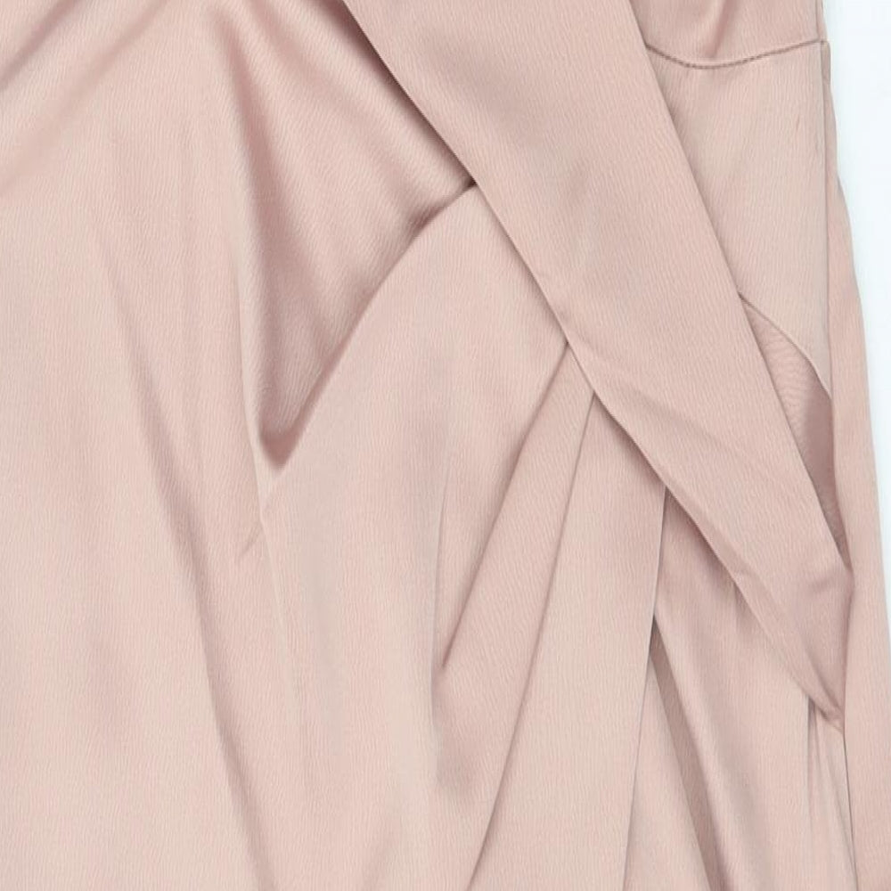 ASOS Womens Pink Polyester Shift Size 10 Cowl Neck Zip
