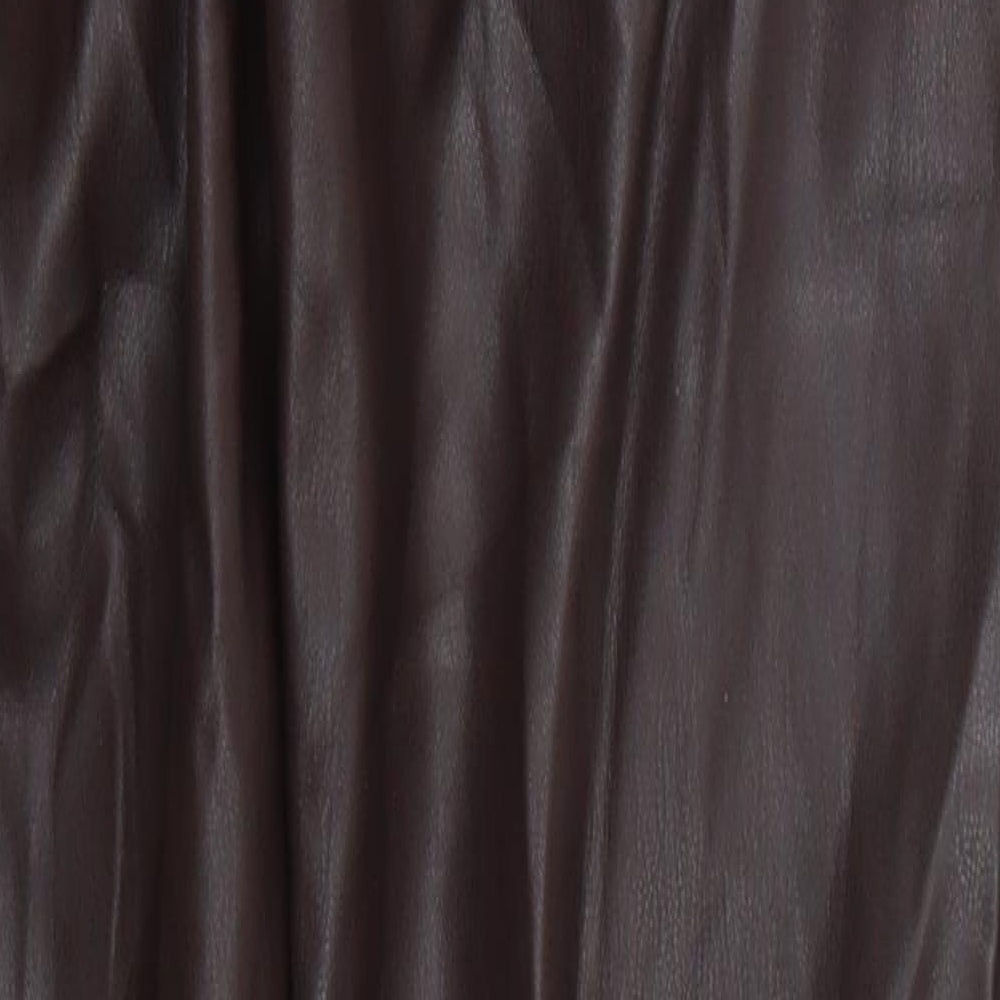 Preworn Womens Brown Polyurethane Trousers Size 27 in L29 in Regular Button