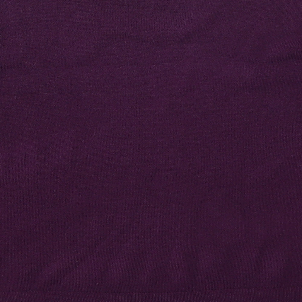 Bonmarché Womens Purple Round Neck Acrylic Pullover Jumper Size M