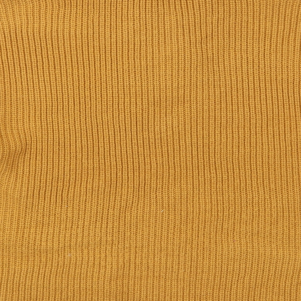 JCL Womens Orange Collared Acrylic Pullover Jumper One Size