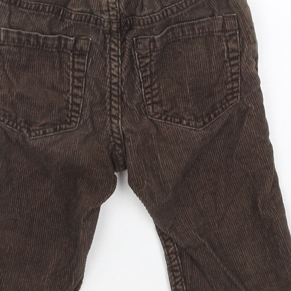 H&M Boys Brown Cotton Capri Trousers Size 9 Months Button
