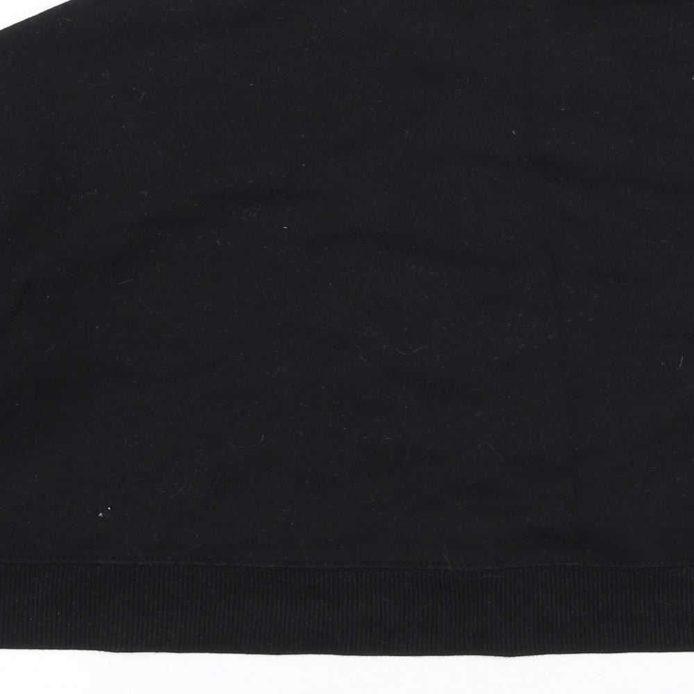 H&M Womens Black Cotton Pullover Sweatshirt Size M Zip