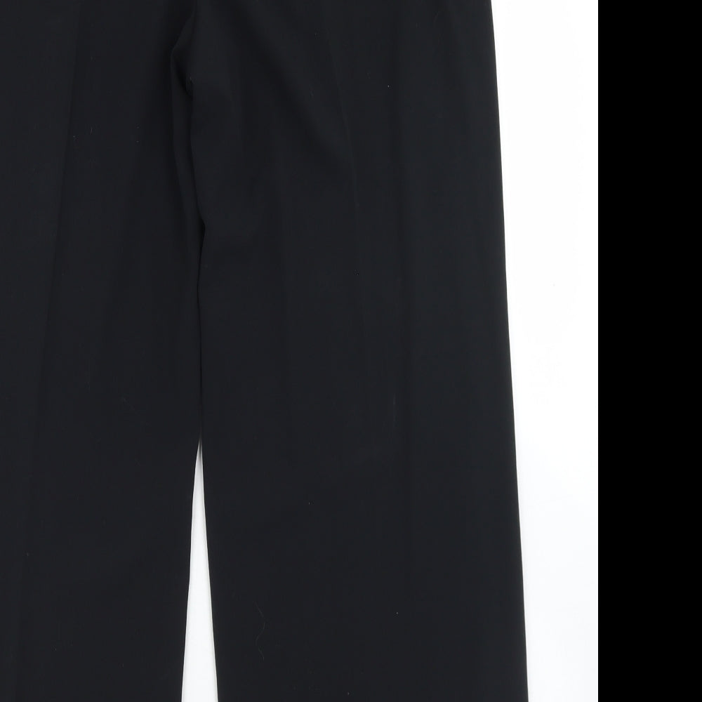 Marks and Spencer Womens Black Polyester Dress Pants Trousers Size 38 in L28 in Regular Zip