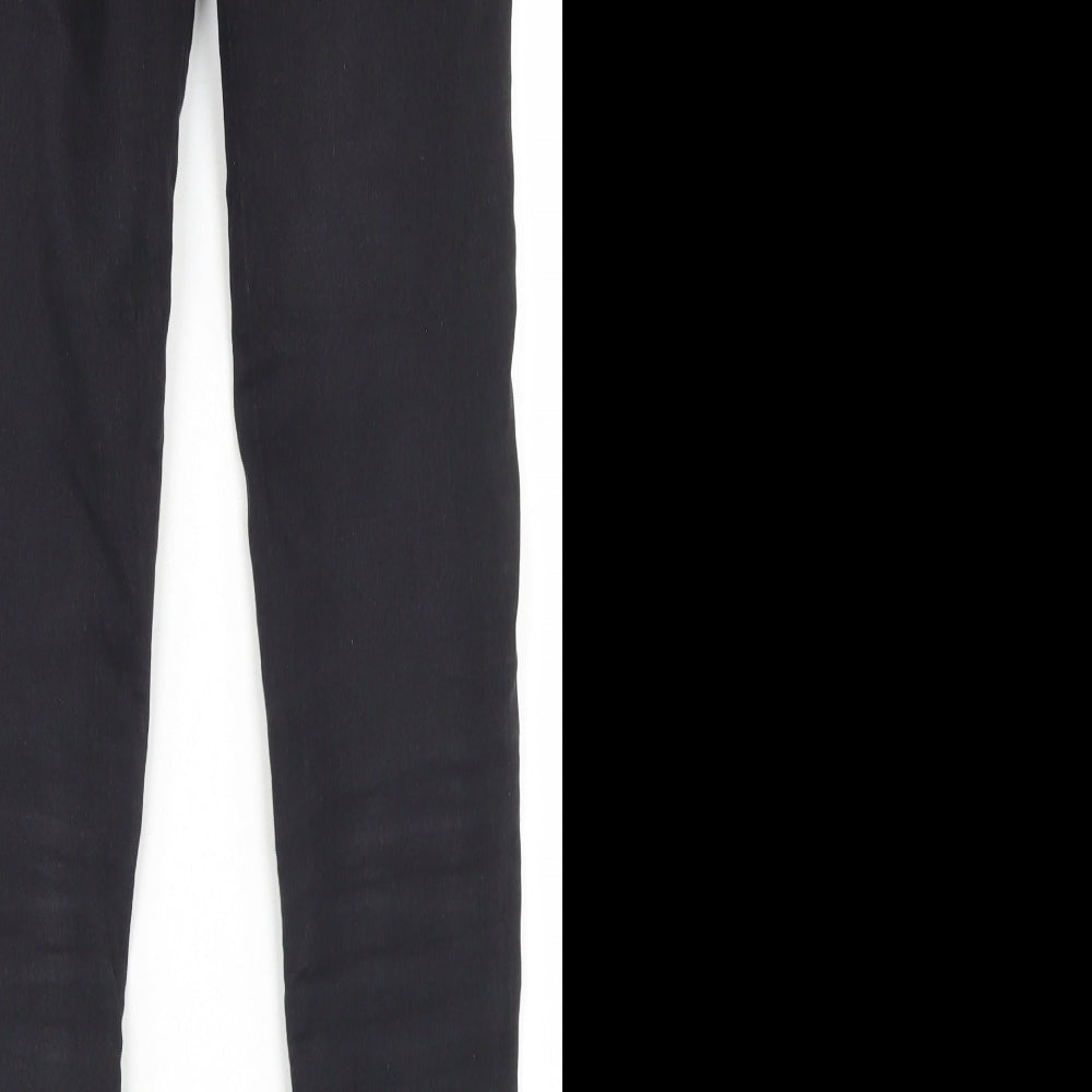 Lipsy Womens Black Cotton Skinny Jeans Size 8 L28 in Regular Button