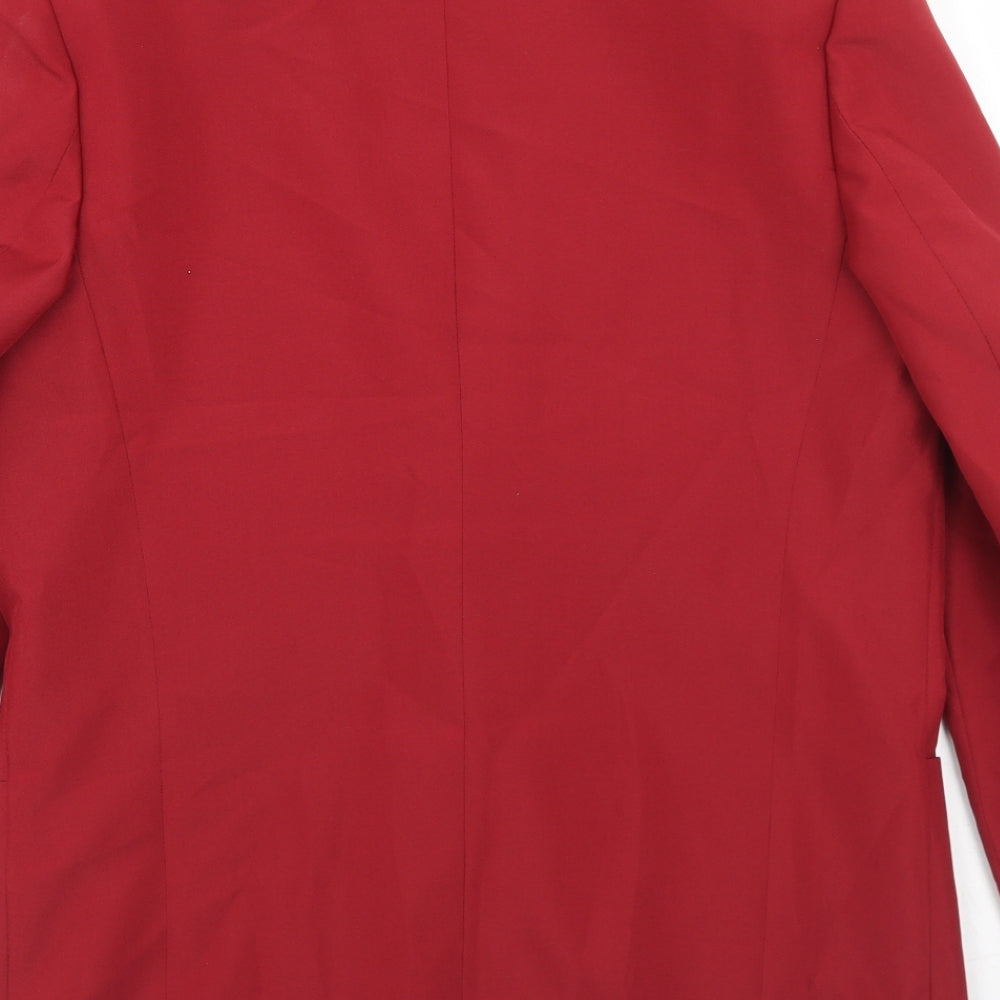 Classics Womens Red Polyester Jacket Blazer Size 14