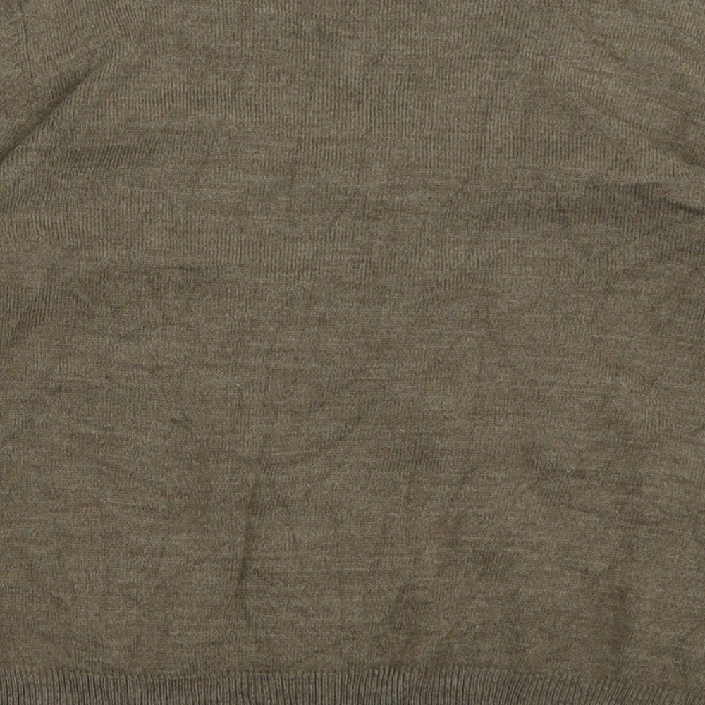 Country Casuals Womens Brown V-Neck Acrylic Pullover Jumper Size M